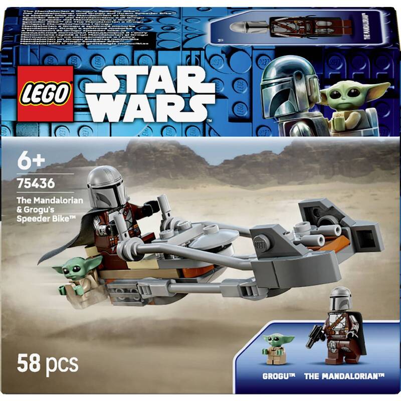LEGO STAR WARS Der Mandalorianer und Grogu auf Speeder Bike 75436 Spielset - 5702018105467