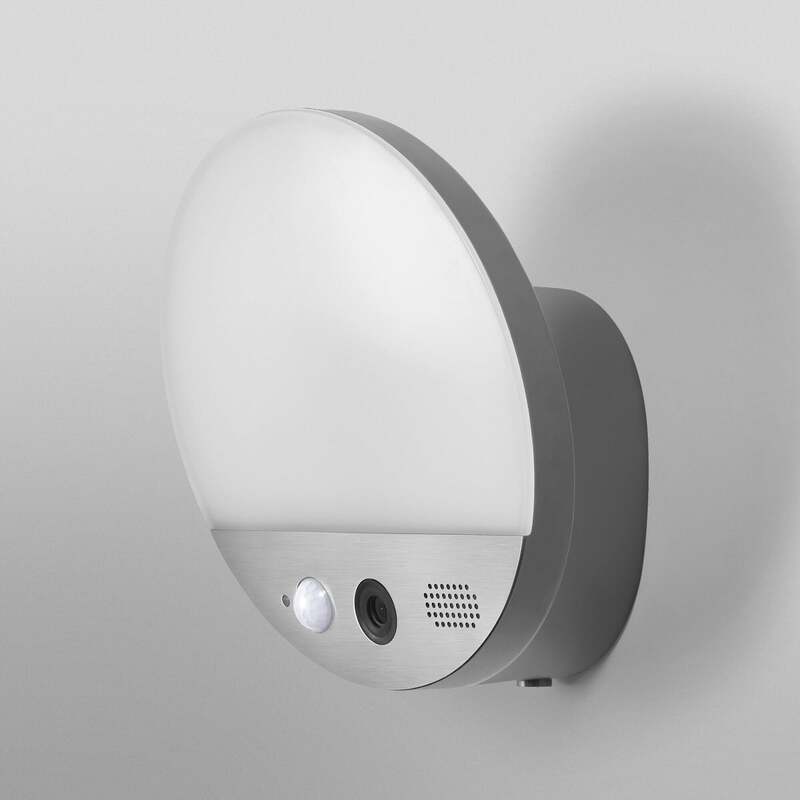 OSRAM SMART+ Außenwandleuchte ROUND LED Gartenlampe Kamera Sensor grau IP44 - 4099854474910