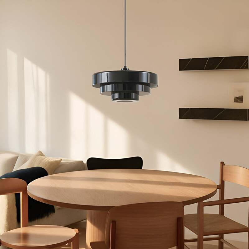 Lindby Hängeleuchte Pendelleuchte Tivra Deckenlampe Ø 35 cm E27 schwarz Metall - 4255830903564