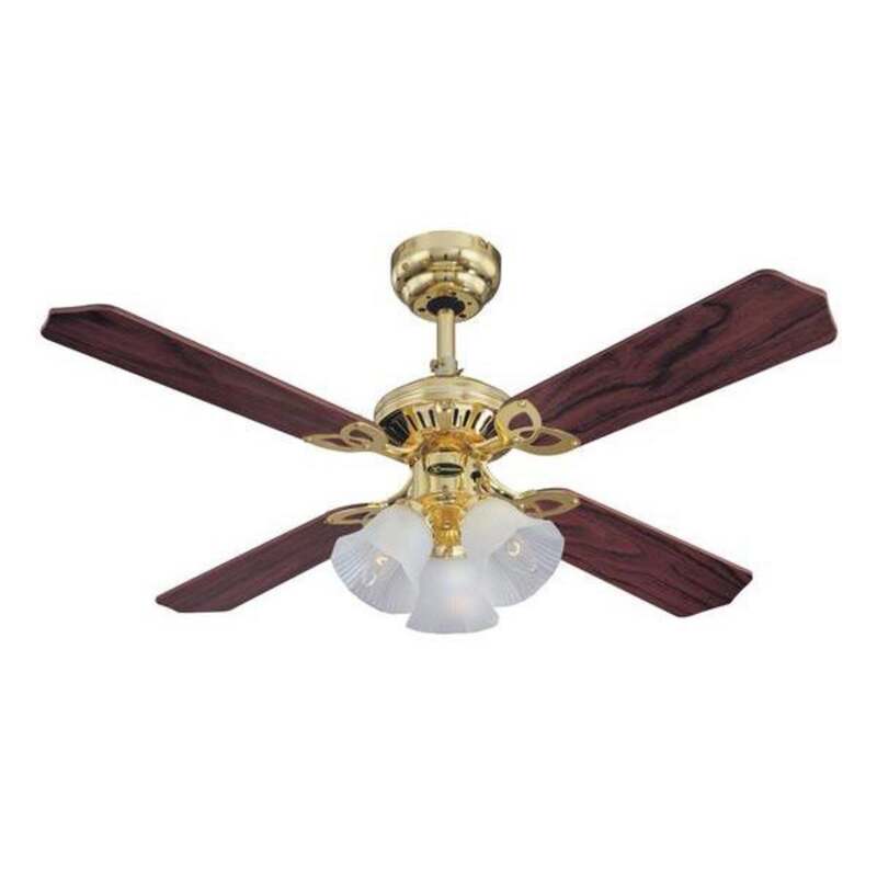 Westinghouse Deckenventilator Princess Trio Holz Ø105cm leise messing mahagoni - 4895105600394
