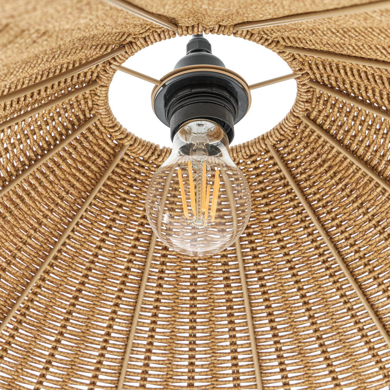 Lucande Außenstehlampe Taniola Rattan Lampe Leuchte LED 195cm IP44 Braun - 4255830912153