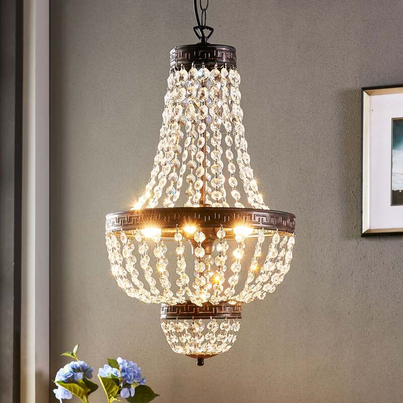 Lindby Hängelampe Hängeleuchte Jorve LED Pendelleuchte dimmbar schwarz-gold G9 - 4251096529746