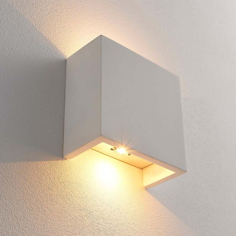 Lindby Wandleuchte Wandlampe Anneke LED Leuchte Gips weiß 13cm up/down 440lm - 4251096535686