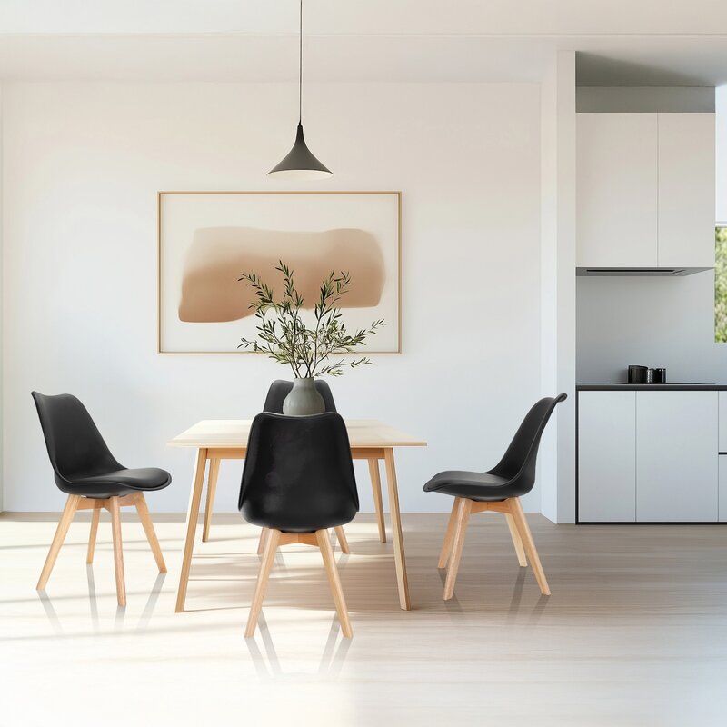 hjh OFFICE Besucherstuhl Schalenstuhl SCANDI Kunststoff schwarz 4er Pack Möbel - 4064323007159