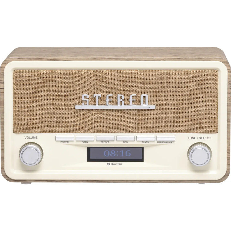 Denver DAB-18LW Tischradio DAB FM Holz hell netzbetrieben batteriebetrieben - 5706751072192