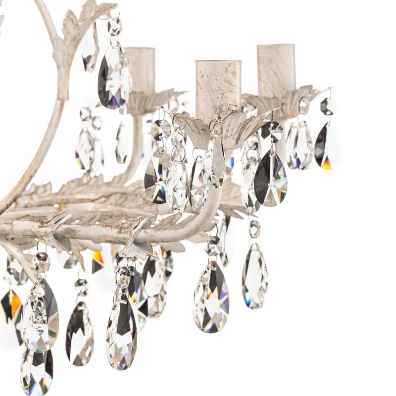 ONLI Kristall-Kronleuchter Teresa Hängelampe LED 8-flammig elfenbein gold Ø70cm - 8030626523364