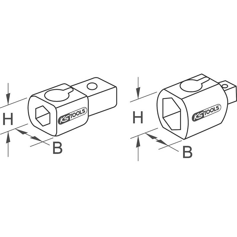 KS Tools Einsteckadapter 14x18mm 9x12mm verchromt Werkzeug Adapter 120g kompakt - 4042146294000