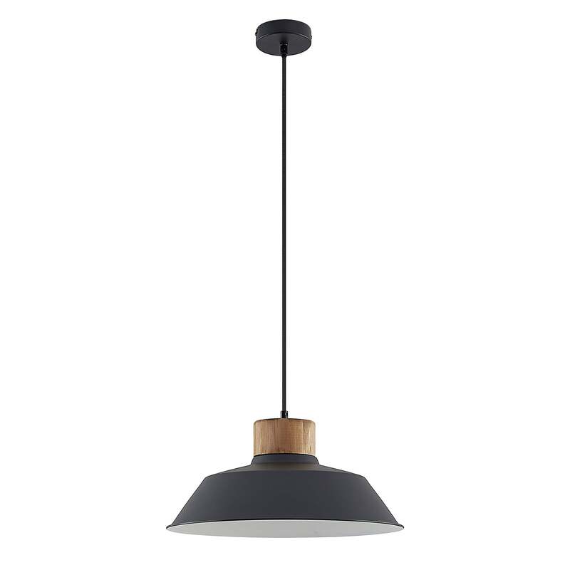 Lindby Nefeli Hängeleuchte Deckenlampe Pendelleuchte E27 mit Holzdetail 1-flg168 - 4251911743524