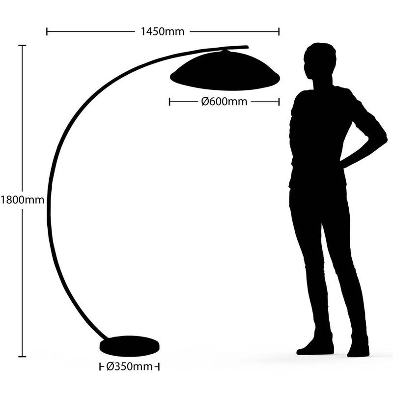 Lindby Bogenstehlampe Stehleuchte Emilienne schwarz goldfarben Wohnzimmer Lampe - 4251096592771