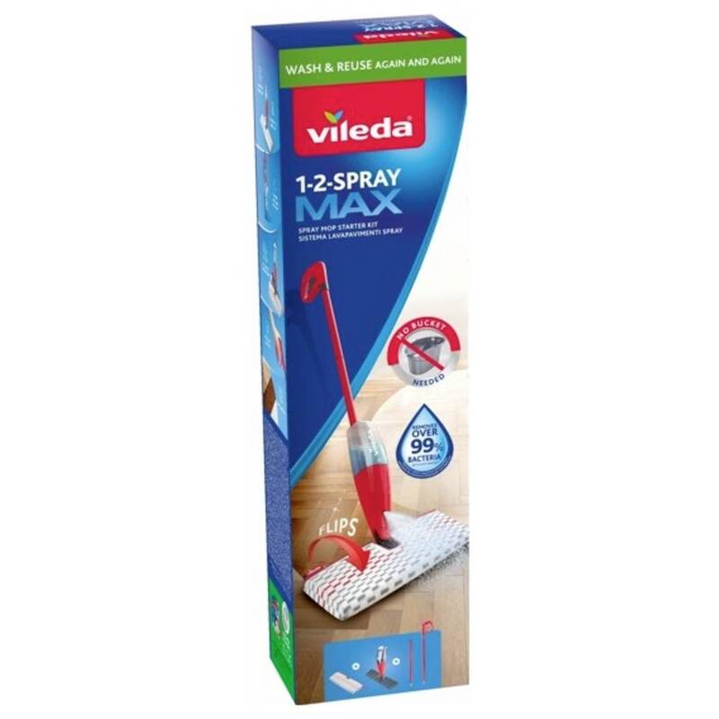 Vileda Bodenwischer Wischmopp 1·2·SPRAYmax Reinigung Mopp Sprühwischer weiß rot - 4023103222755