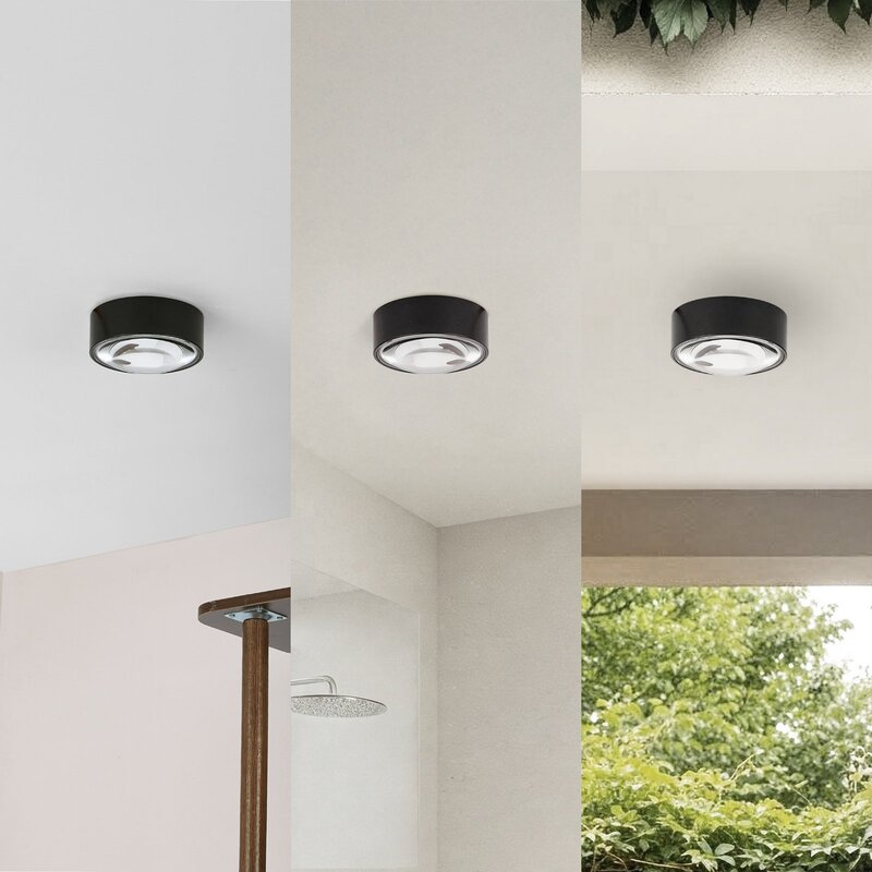 Lindby LED Downlight Einbaustrahler Siaka schwarz Metall rund IP65 - 4255830900112