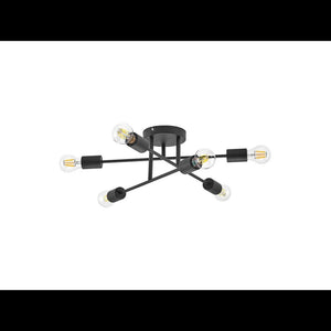 B-Ware Lindby Estar Deckenleuchte Lampe Leuchte sechsflammig schwarz Metall E27 230V