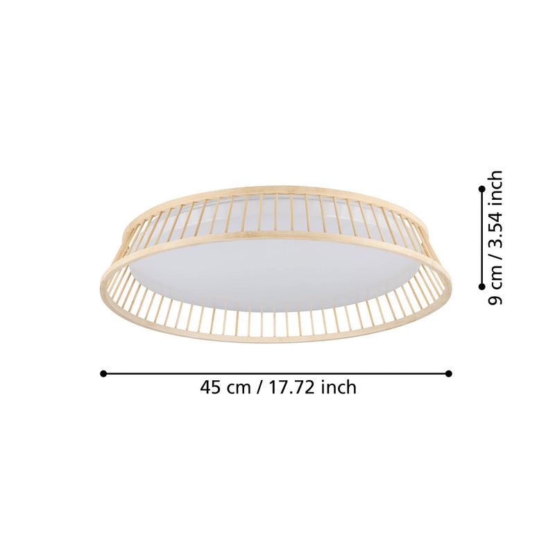 EGLO Deckenlampe Holzgeflecht Luppineria LED Leuchte Lampe Ø45cm warmweiß 3000K - 9008606267019