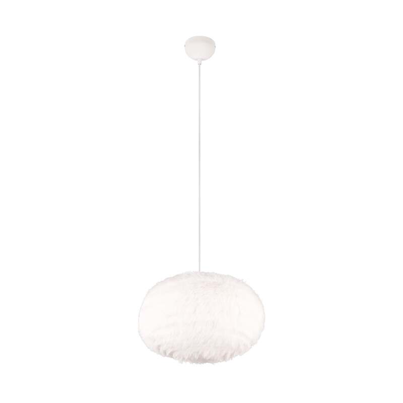 reality Hängeleuchte Pendelleuchte Furry sandfarbe Plüsch Ø 50 cm E27 LED Lampe - 4017807600117