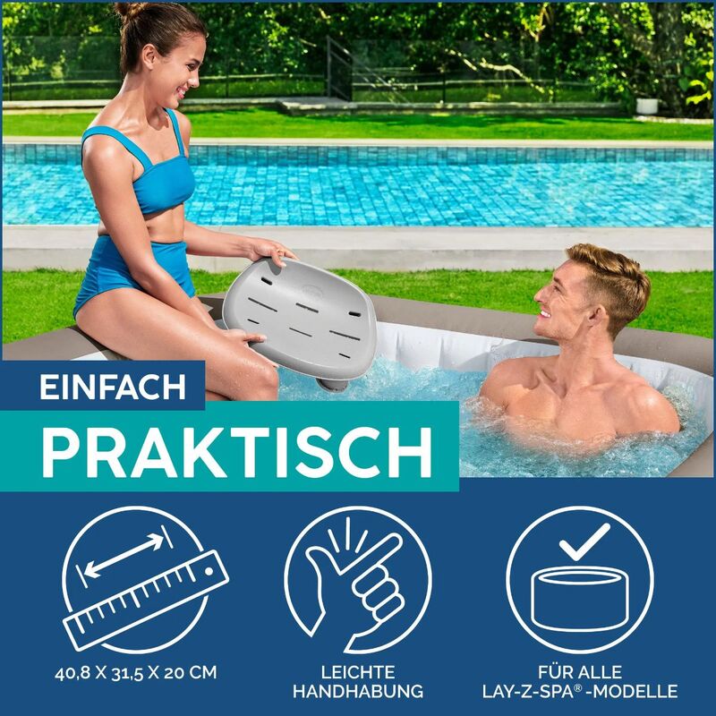 Lay-Z-Spa Adjustable Hot Tub Seat, Grey - 6941607333624