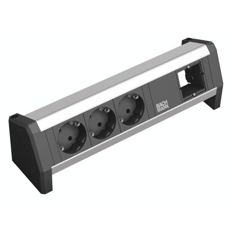 Bachmann 902000 Steckdosenleiste Mehrfachsteckdose Aluminium Schutzkontakt - 4016514030439