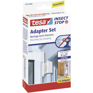 B-Ware Tesa Fliegengitter Adapter-Set für Alu-Rahmen Comfort, Weiß, 3er Set