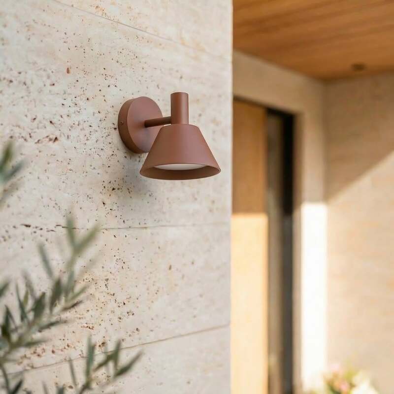 Lucande Außenwandleuchte Tabena LED Gartenleuchte Lampe braun IP54 16x17,5cm - 4255830908958
