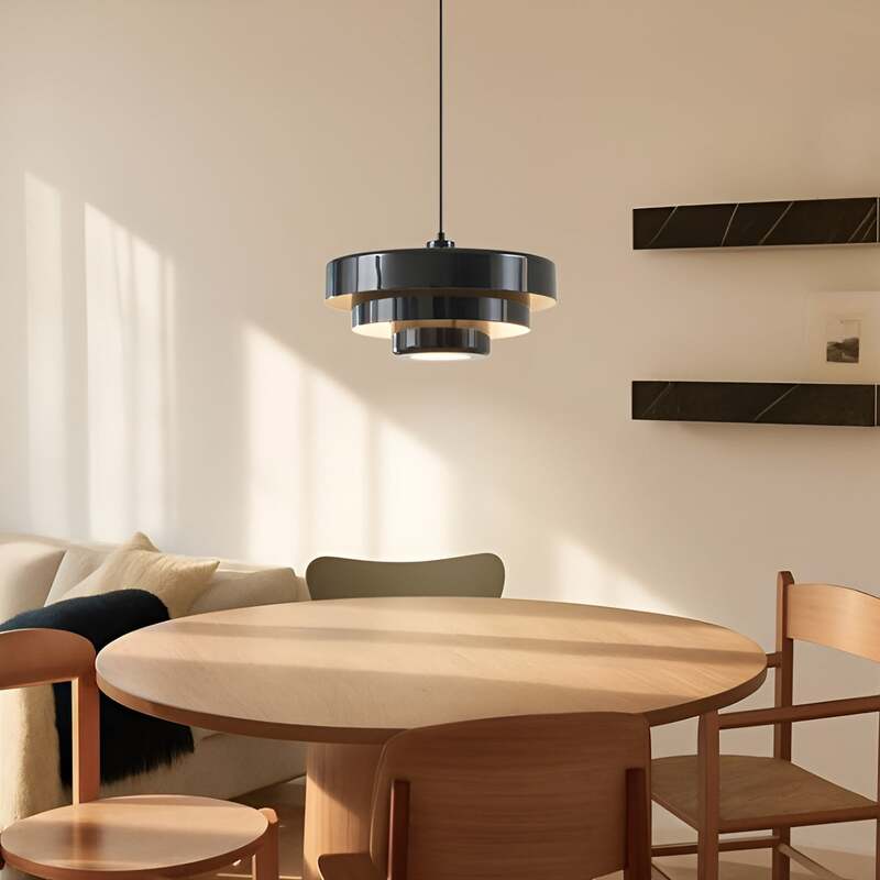 Lindby Hängeleuchte Pendelleuchte Tivra Deckenlampe Ø 35 cm E27 schwarz Metall - 4255830903564