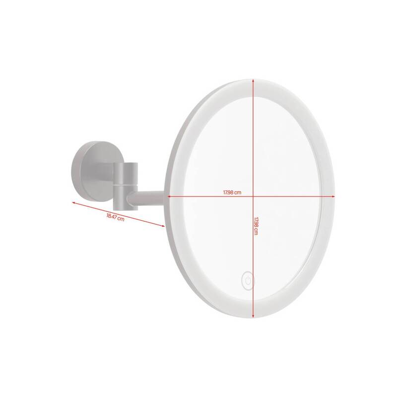 Tesa Kosmetikspiegel Visioon 5-fache Vergrößerung dimmbare LED Touch schwarz - 4063565251245