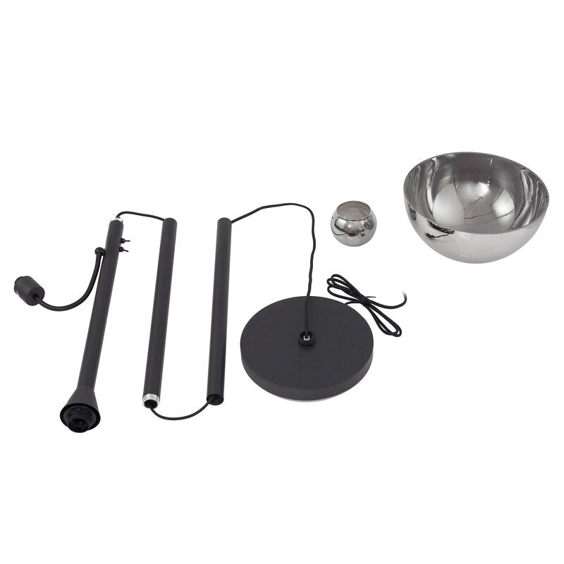 Lindby Stehleuchte Nehemia schwarz Glas Leselicht 185 cm Stehlampe Lampe Leuchte - 4251911793345