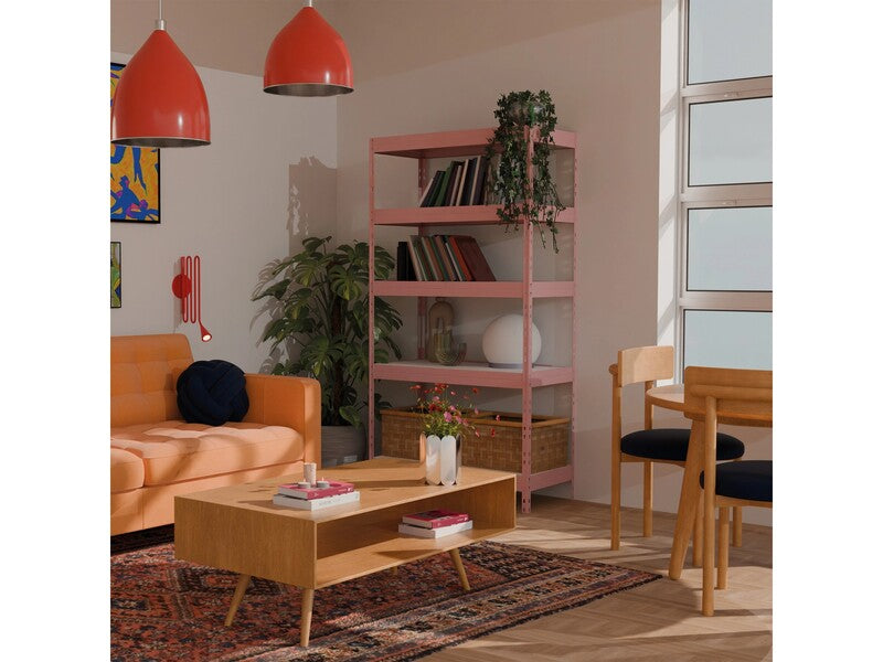 Schwerlast-Steckregal Rivet M 180x90cm 210kg Traglast Regal Rosa HDF Modular - 8586002700756
