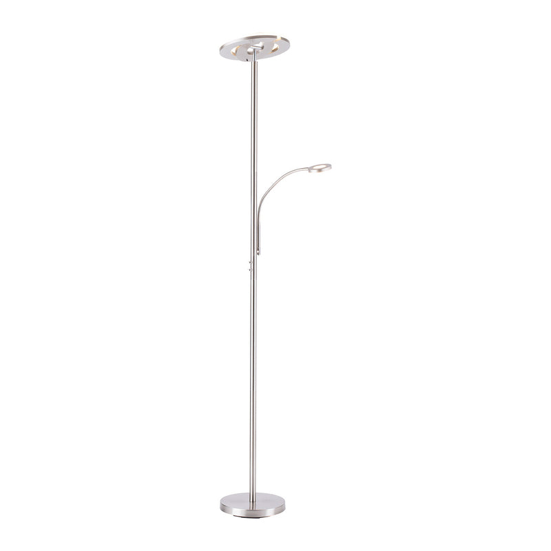 LOLA Smart LED-Deckenfluter Rocco dimmbar mit Lesearm Farbwechsel silber 195cm - 4043689978969