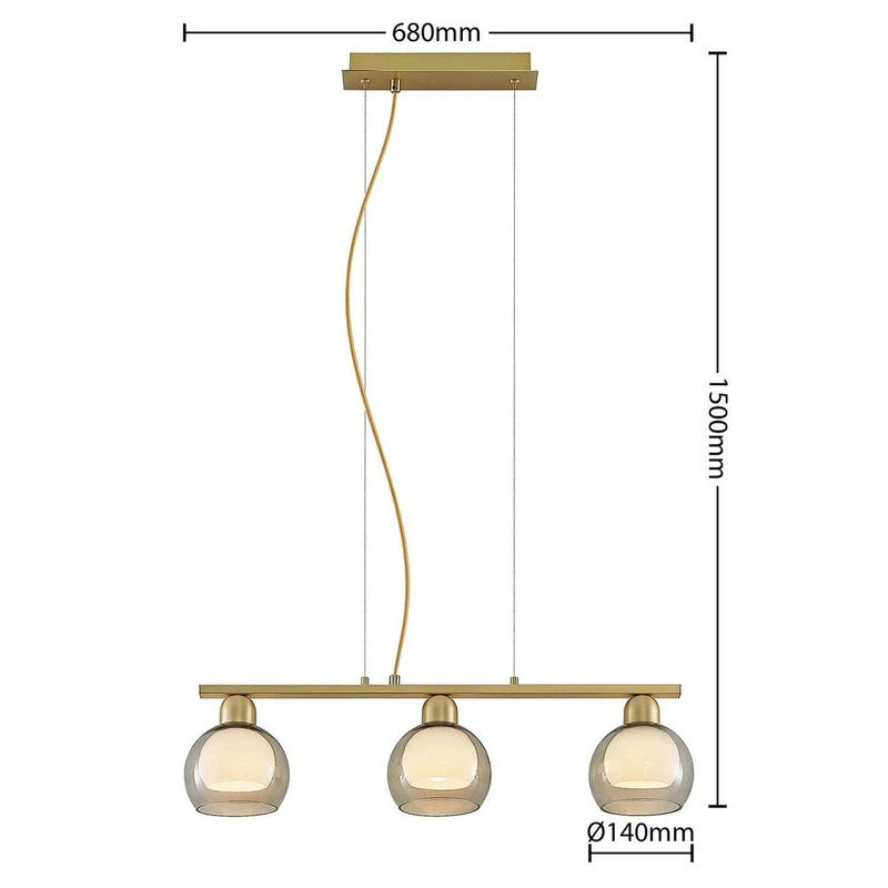 Lucande Mylah Hängelampe 3fl Ø 14 cm Deckenlampe Deckenleuchte Leuchte Spot56 - 4251911730227