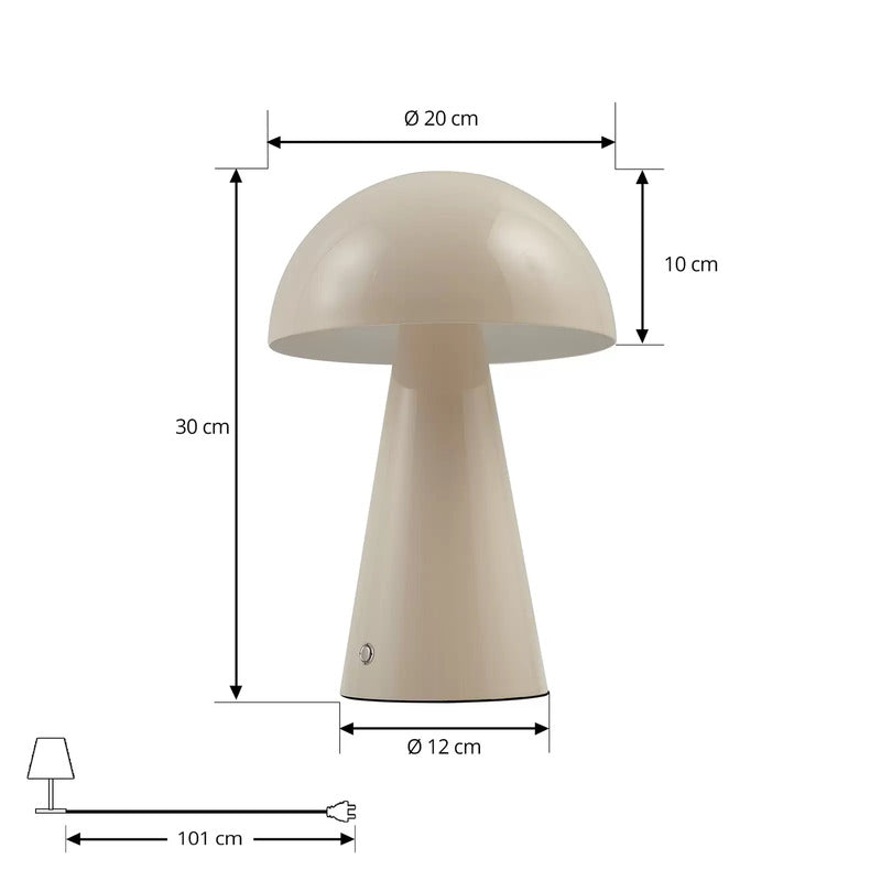 Lindby LED-Akkutischlampe Nevijo beige Ø20c m USB Dimmer Lampe Leuchte Spot - 4251911791518
