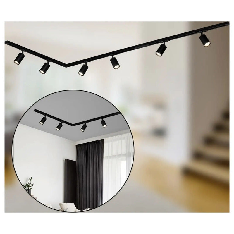 Briloner Schienen-Komplett-System GU10 1-phasig 6-flammig LED schwarz 2250mm - 4002707461265