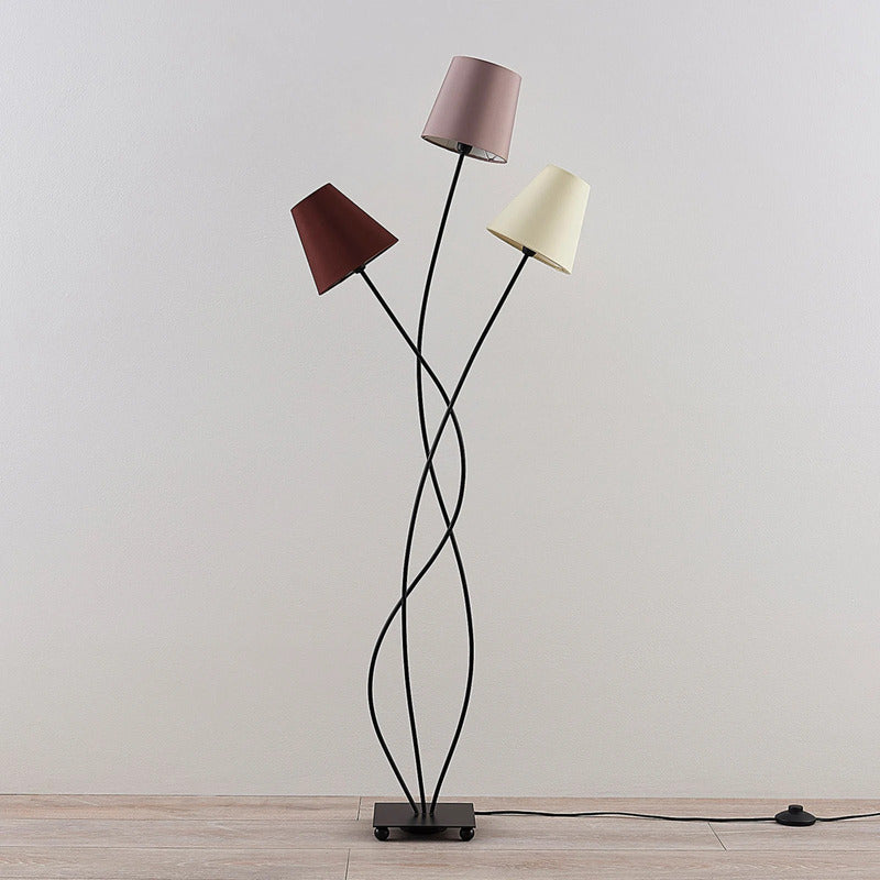 Lindby Stehleuchte Melis 130cm 3-flammig LED Lampe Leuchte braun grau creme - 4251096545739