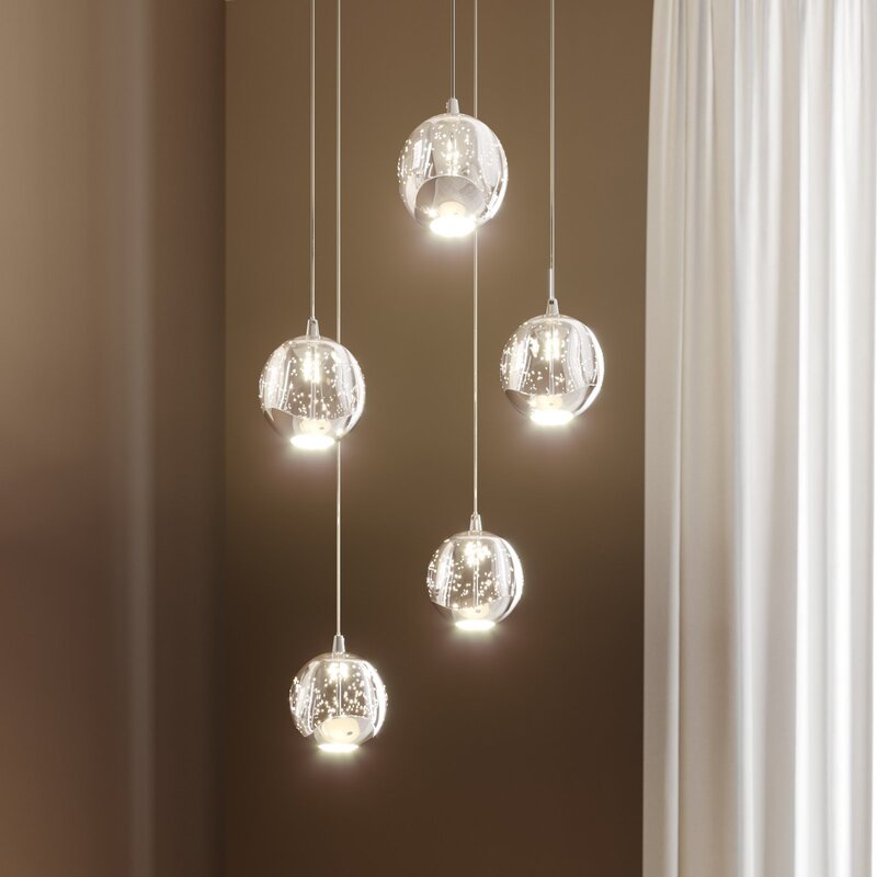 Lucande Pendelleuchte Hängelampe LED Glas Chrom Wohnbereich Tischbeleuchtung - 4251096562460