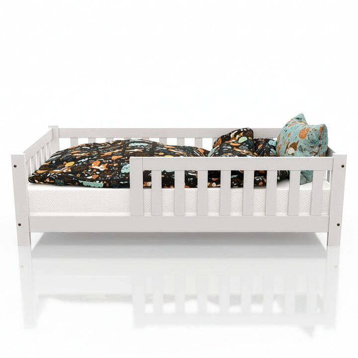 Kinderbett Naya 80x160 cm aus massivem Kiefernholz Rausfallschutz Lattenrost - 4262437183046