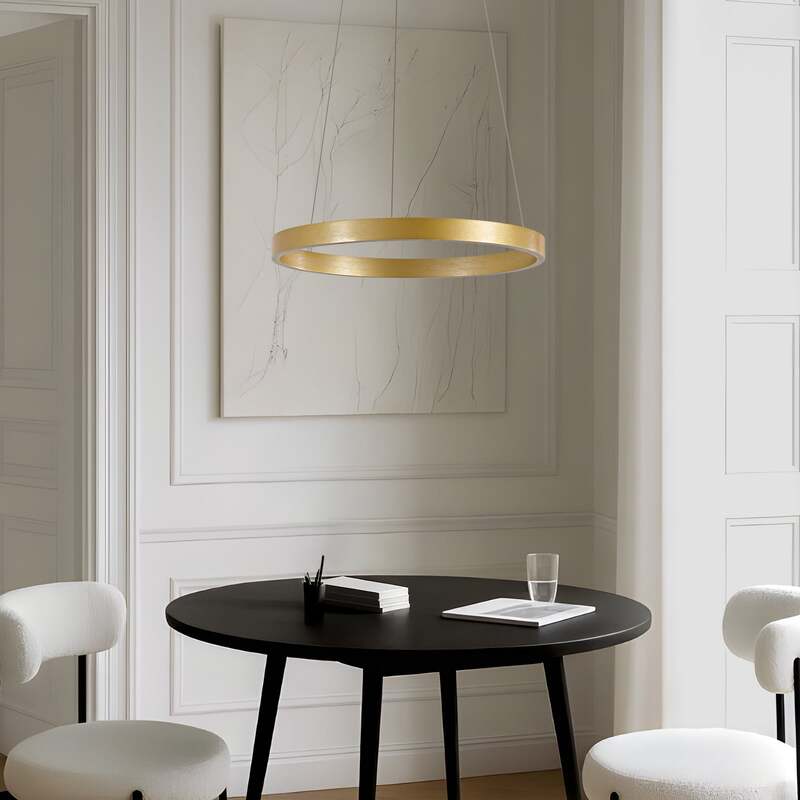 Lucande Hängeleuchte Pendelleuchte Yonam LED dimmbar gold CCT 1-flg Ø60cm 6800lm - 4255830904066