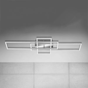 B-Ware Briloner Deckenlampe Frame LED Lampe dimmbar CCT 3-flammig aluminium 104x42cm