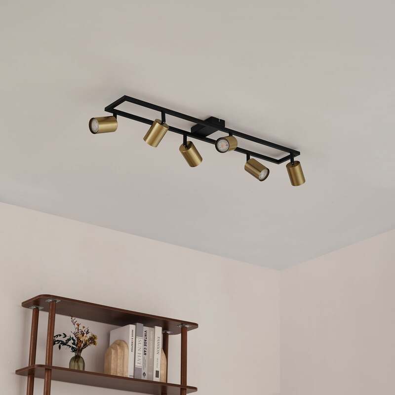 Lindby Bravius Deckenstrahler messing 6-flammig dimmbar GU10 Eisen 80 cm - 4255830902772