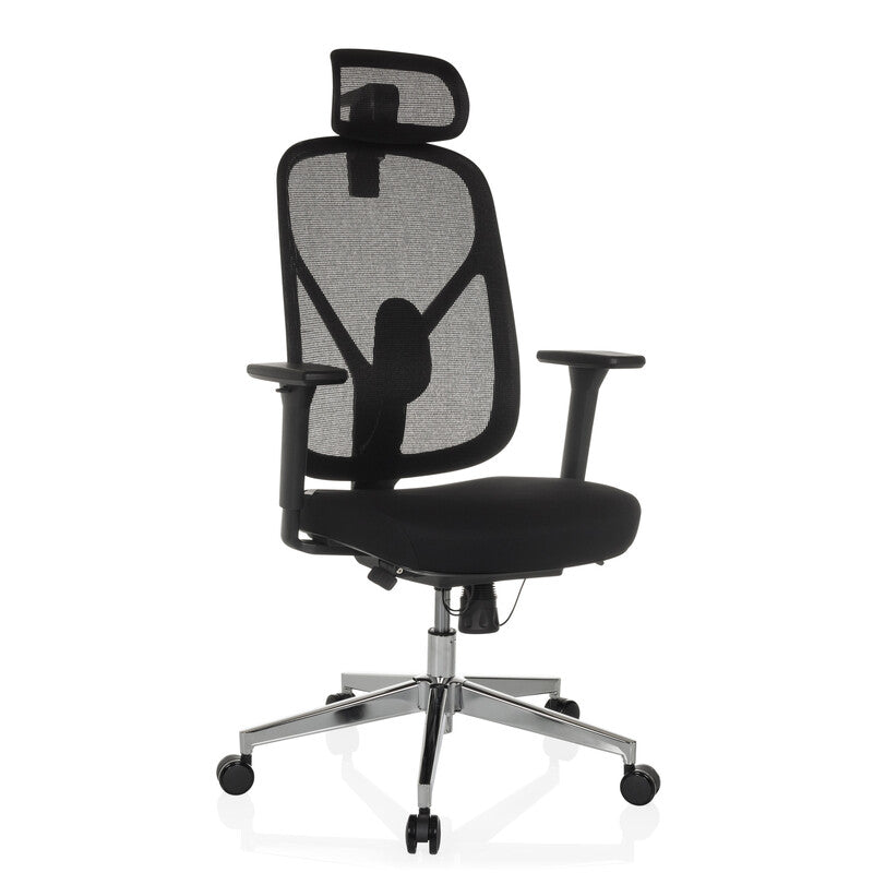 hjh OFFICE Bürostuhl Drehstuhl Chefsessel RALOO PRO Netzstoff Stoff schwarz - 4064323039075