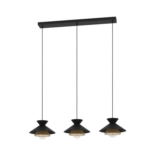 EGLO Hängeleuchte Grizedale Hängelampe Pendelleuchte Lampe Leuchte 3 fl. schwarz - 9002759438869