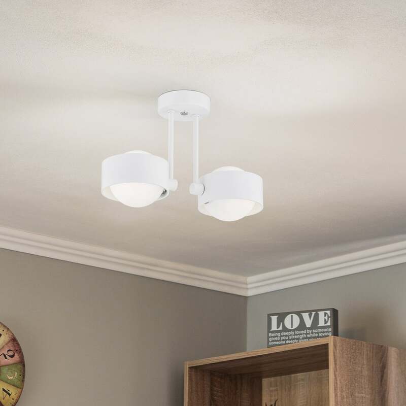Deckenleuchte Mado weiß Stahl 2-flammig dimmbar IP44 34 cm Made in Europe - 5902553225624