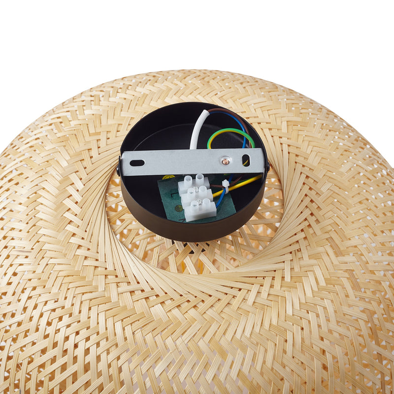 Lindby Deckenleuchte Kessia LED Lampe Hängeleuchte dimmbar natur Ø40cm 38cm - 4251911793253