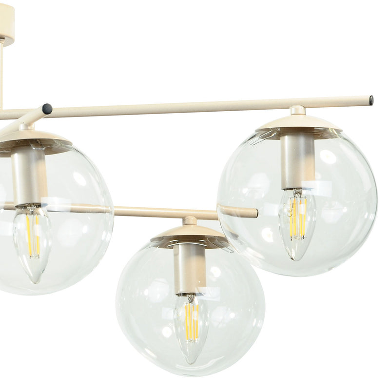 Zoe Deckenleuchte Lampe Glas beige Metall Wohnraumleuchte Deckenlampe 72 cm - 5905563000045