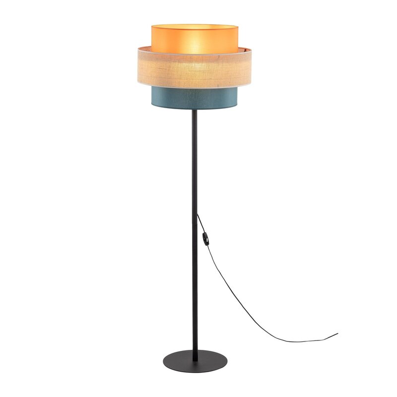 Stehleuchte Trio Juteschirm orange naturbraun petrol Stehlampe Lampe Leuchte266 - 5901780564520