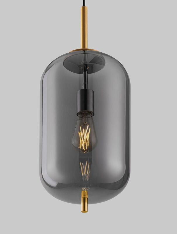 Nova Luce Pendelleuchte Hängeleuchte LATO E27 LED Gold Rauchig dimmbar Glas 22cm - 5212017445506