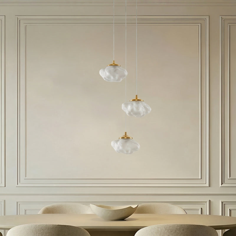 Lindby Hängelampe Hängeleuchte Piatra LED Pendelleuchte dimmbar opal messing - 0000010050329