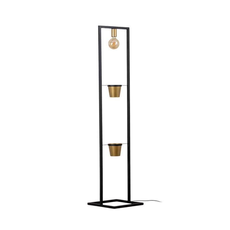 Stehleuchte Flores Stehlampe Standleuchte Leuchte 1-flammig schwarz/gold Stahl - 5907565953732
