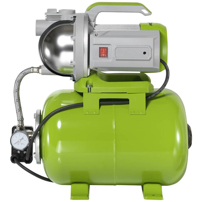 Toolcraft Hauswasserwerk Pumpe 7500l/h 1300W selbstansaugend 24l grün IPX4 - 4064161310114