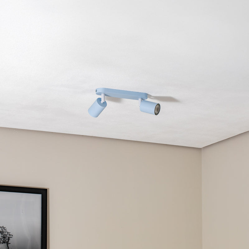 Deckenstrahler Livia LED dimmbar 2-flg Stahl hellblau 35cm 17,5cm IP20 - 5906135102372
