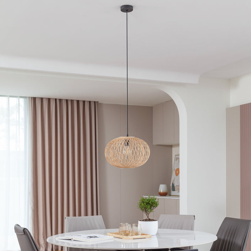 Lindby Pendelleuchte Hängeleuchte Solvira LED Lampe dimmbar braun schwarz Ø35cm - 4251911760460