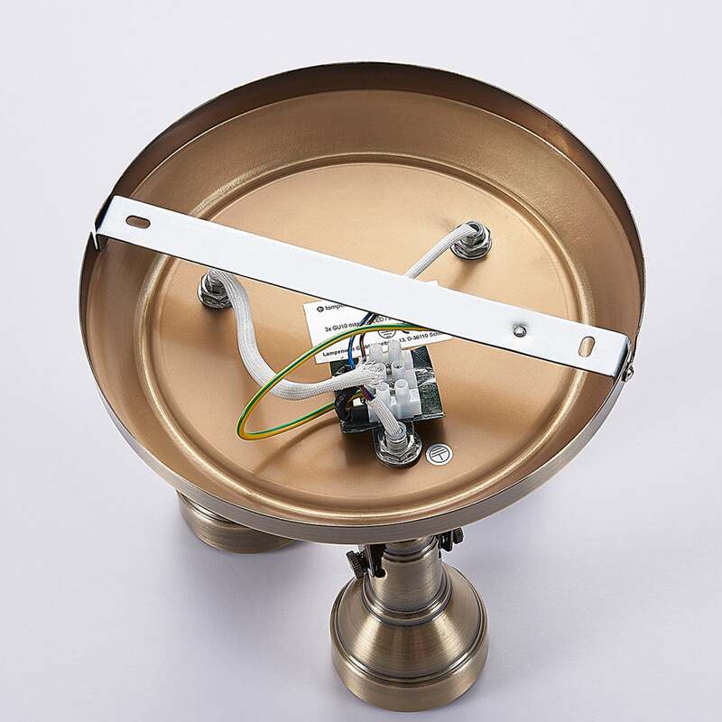 Lindby Deckenlampe Perseas LED Lampe Leuchte dimmbar altmessing Ø22cm 3-flg - 4251096502411