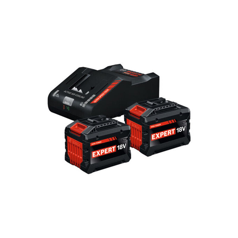 Bosch Starter Set 2 Akkus Ladegerät EXBA18V-150 EXAL18V-160 15Ah 18V 2400W 60Min - 4053423341997